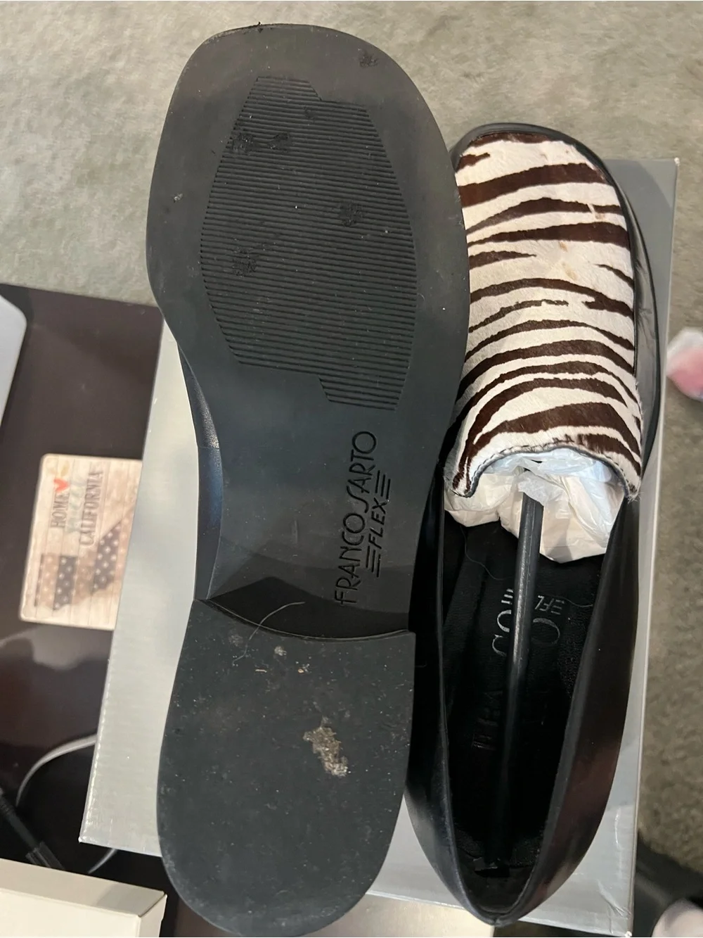 Franco Sarto Kids Zebra-Print Slip-On Dress Shoes - Black & White